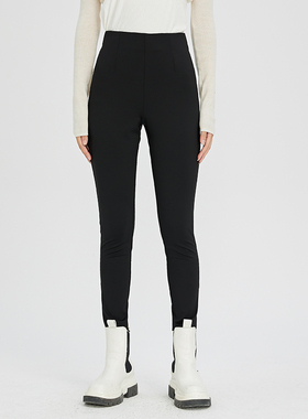 oldcolour黑色高腰紧身休闲裤2022冬季新款显瘦气质小脚铅笔裤女