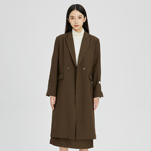 oldcolour优质英伦风长款西装外套2022冬季新款感休闲气质风衣女