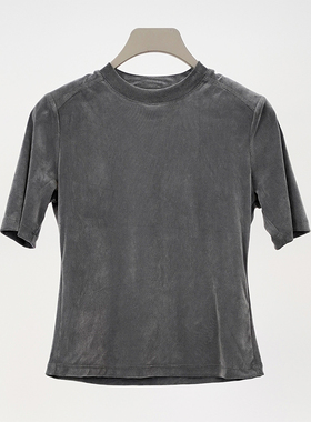 oldcolour欧珂2024春季时尚新款纯色圆领休闲短袖T恤女Q120206A1