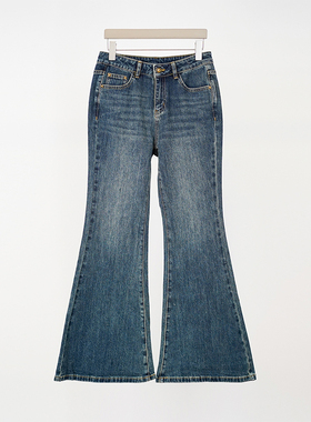 oldcolour欧珂2024春季新款宽松阔腿微喇水洗牛仔长裤女Q121104A1