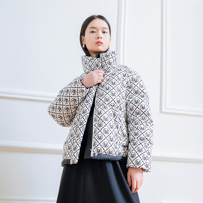 r欧珂时尚立领白鸭绒保暖