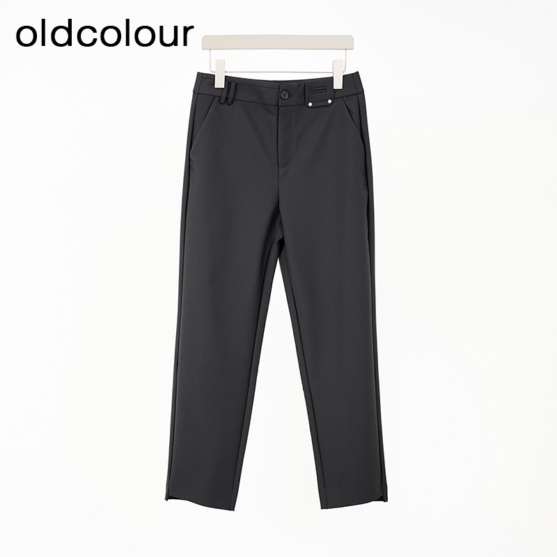 oldcolour欧珂春季商场同款高腰直筒休闲长裤女Q140705A1