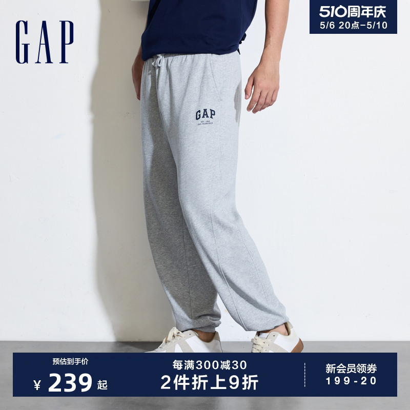 男装长裤抽绳松紧腰束口Gap