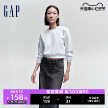 Gap女装春季2024新款LOGO基础款纯色Scuba卫衣时尚圆领上衣874152