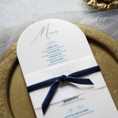 定制礼椭圆长形菜单宴会西式