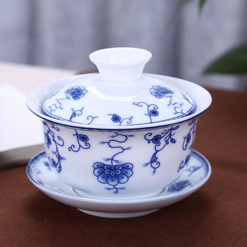 景德镇青花大号白瓷功夫茶具