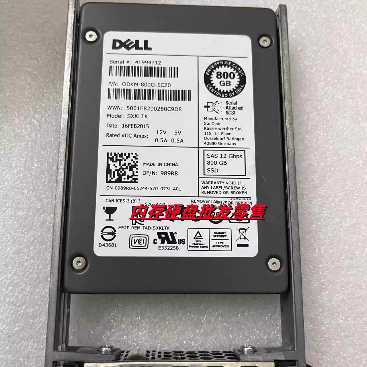 DELL R430 R730 R730XD R440 R640 R740 800G SAS 2.5 12GB SSD
