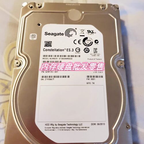 联想03T7867 3T SATA 3.5寸 03X4431 16-006511 ST3000NM0033硬盘