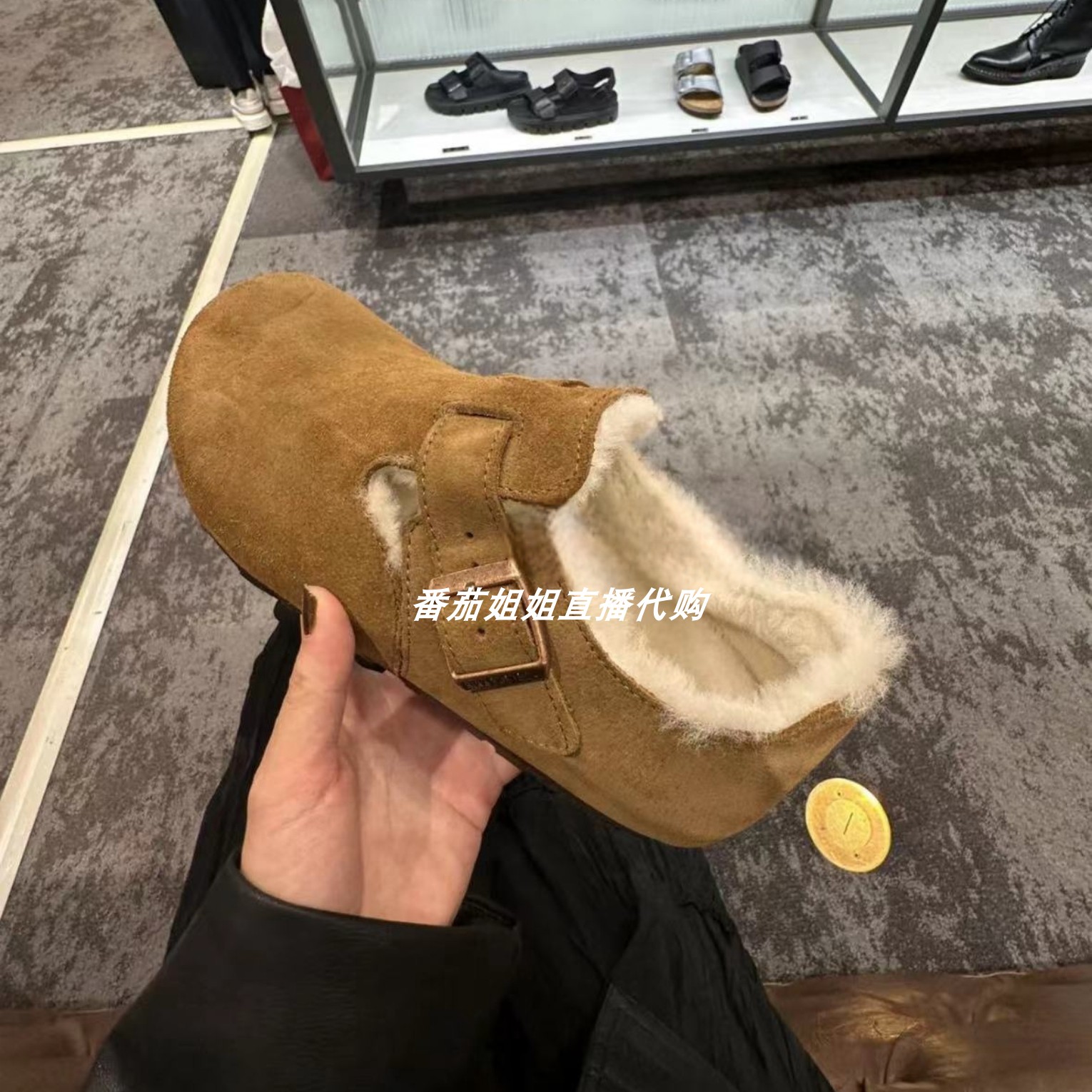 德国代购BIRKENSTOCK加绒女鞋勃肯鞋窄版博肯软木全包毛毛鞋棉鞋