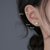 巷南施家迷你小珍珠耳钉999纯银养耳洞2026年新款 爆款 耳环女耳饰