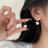 925纯银蝴蝶结珍珠耳环小众高级2025新爆款 巷南 耳钉女耳饰