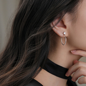 999纯银锆石耳钉女小众设计素圈2026新爆款 巷南 耳环高级耳饰