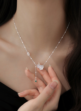 巷南925纯银玉髓葫芦项链女轻奢