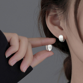 耳钉百搭高级感女耳饰 爆款 巷南 999纯银拉丝耳环小众2026新款