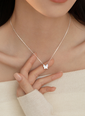 巷南999纯银蝴蝶项链轻奢小众女