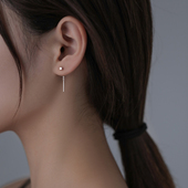 耳饰女夏高级感 925纯银方块耳线养耳洞耳钉耳环2026爆款 巷南