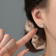 小众轻奢女耳环高级耳饰 新款 巷南 999纯银猫眼石耳钉2026爆款