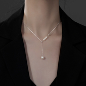 巷南999纯银珍珠项链2025新款 爆款 女锁骨链轻奢高级感颈链毛衣链