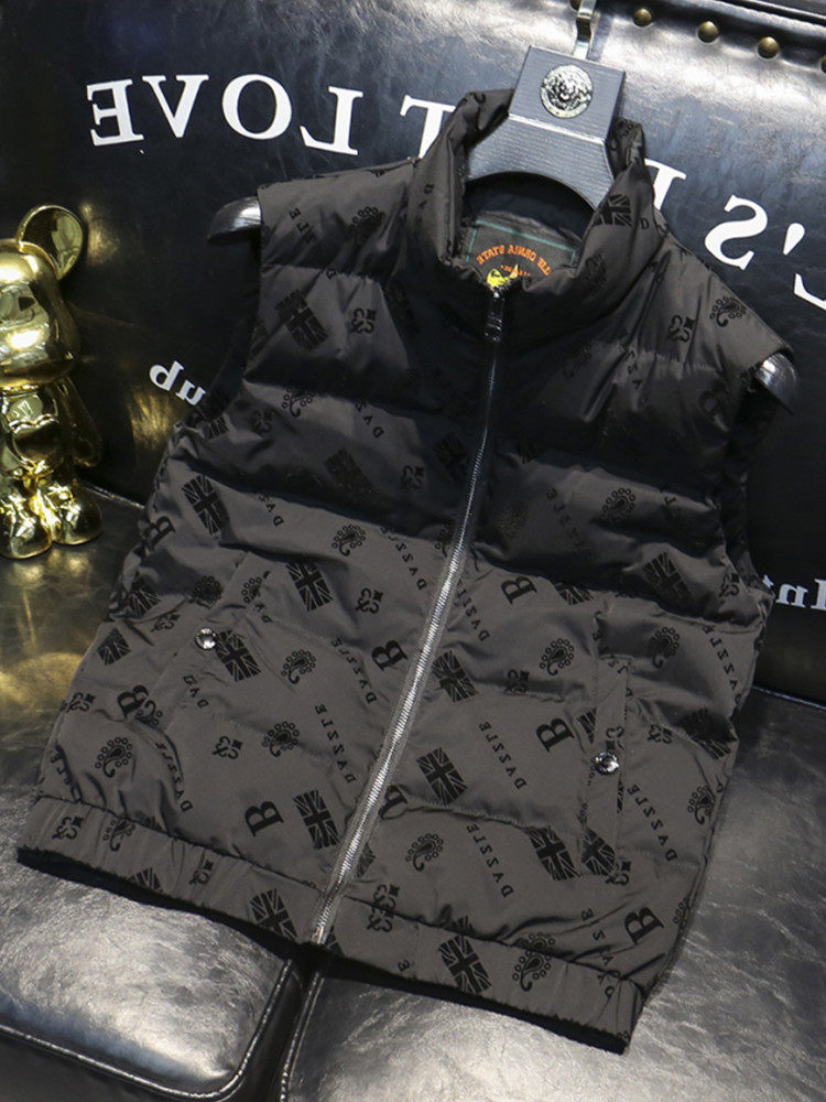 유럽의 하이 엔드 트렌디 브랜드 겨울 다운 조끼 남자 2022 새로운 따뜻한 조끼 조끼 패션 자켓 남성용