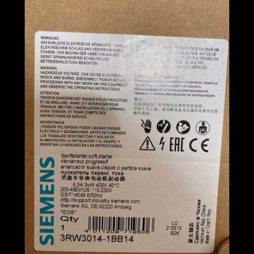 非实价议价议价SIRIUS软起动器S00 6.5A 3kW/400V 3RW3014-1BB14