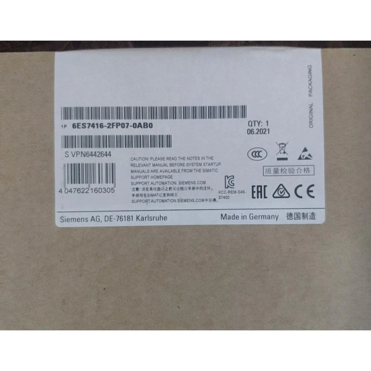 非实价议价议价全新CPU416-3主机6ES7416-2FP07-2XN05-3FS06-3XR-