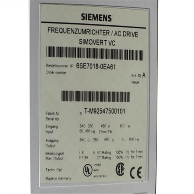 非实价议价议价6SE70180EA61IP20 8A 3千瓦变频器6SE7018-0EA61/O