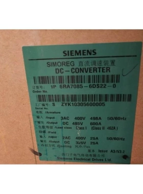 非实价议价议价6RA70856DS220SIMOREG DC Master整流器6RA7085-6D