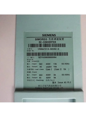 非实价议价议价6RA70136DV620直流调速器整流器6RA7013-6DV62-0/O