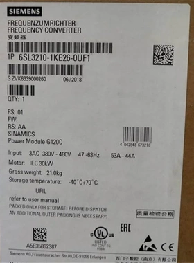 非实价议价议价G120C一体式30KW变频器6SL3210-1KE26-0UF1/OUF1非