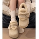 棉鞋 加绒保暖厚底增高雪地靴 白色毛绒勃肯鞋 女冬外穿2025新款 冬季