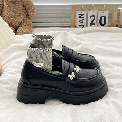 厚底增高英伦风玛丽珍鞋小皮鞋