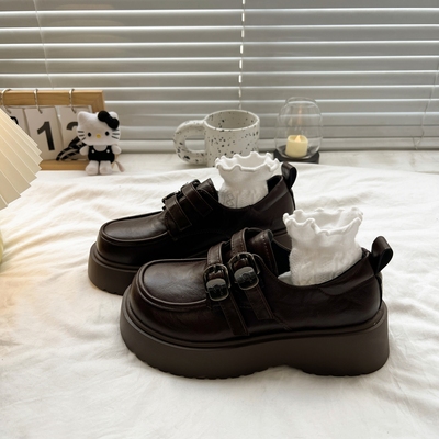 棕色黑色乐福鞋小皮鞋女英伦风