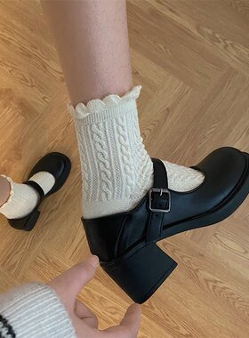 黑色复古玛丽珍鞋女2025新款粗跟jk鞋子高跟日系小皮鞋英伦风单鞋