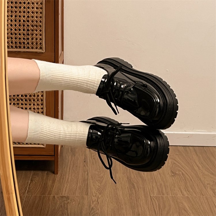 赠运费险圆头英伦风系带小皮鞋