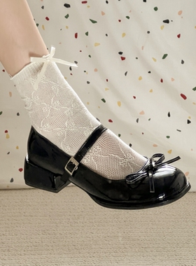日系甜美玛丽珍女鞋小皮鞋配裙子黑色高跟鞋配裙子低跟单鞋女3cm