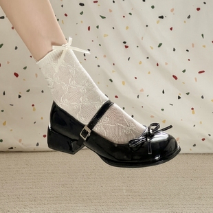 配裙子低跟单鞋 配裙子黑色高跟鞋 女3cm 小皮鞋 日系甜美玛丽珍女鞋