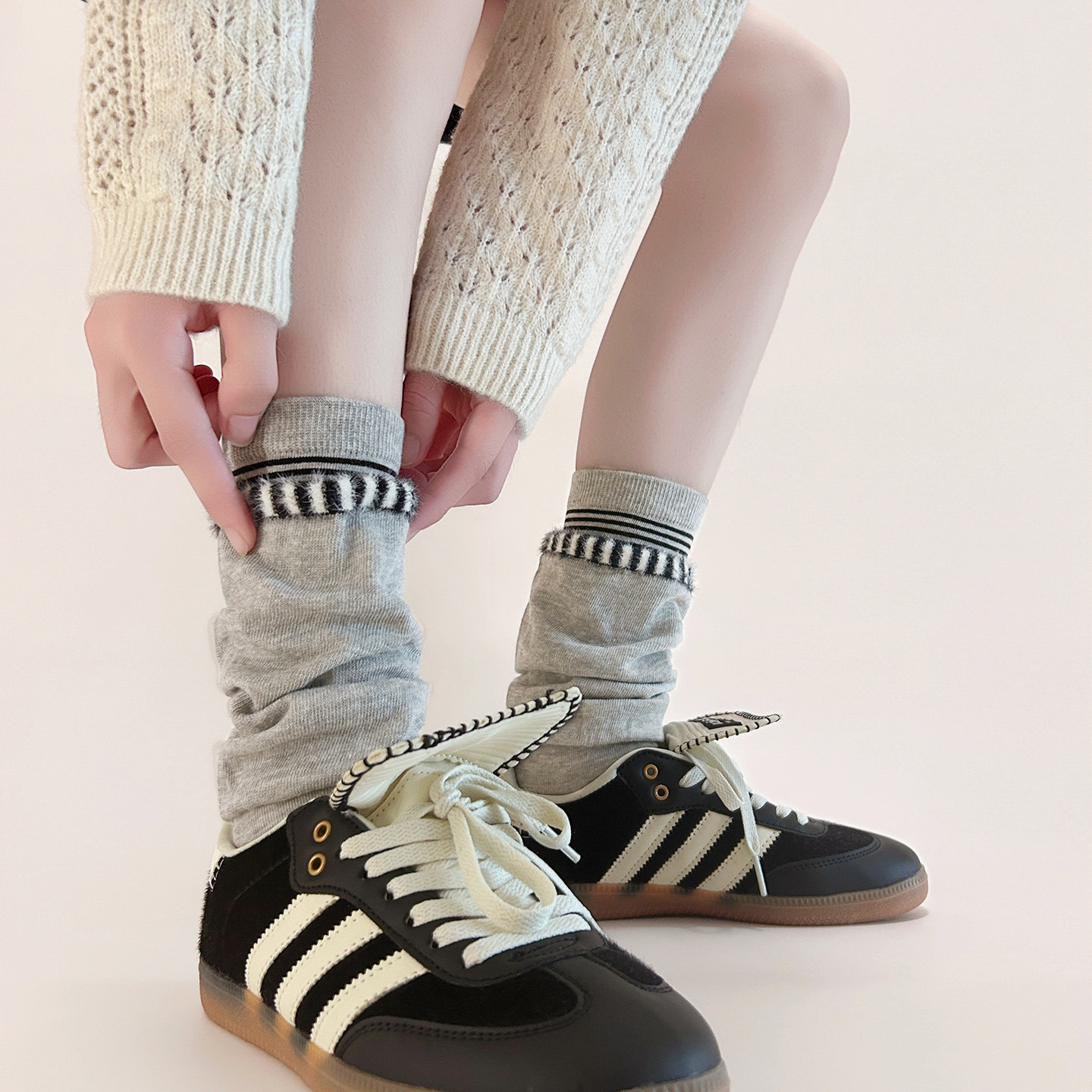 【4双装】假两件堆堆~老钱风鲨疯了！叠穿复古堆堆袜~慵懒感拉满