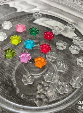 QJforu奇迹喵喵玻璃色卡高透材质甲油胶色胶展示配件猫爪形状[B]