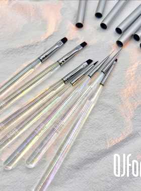 QJforu奇迹喵喵美甲光疗笔平头圆头法式拉线美甲店专用美甲笔[B]
