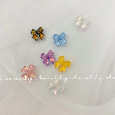 AONNAIL美甲极光幻彩蝴蝶结超闪欧泊飘带蝴蝶结美甲网红爆款饰品