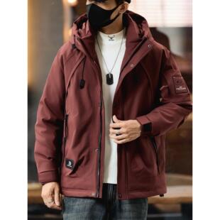 冬季保暖高充白鸭绒羽绒服男士中长款加绒加厚休闲派克服男款外套