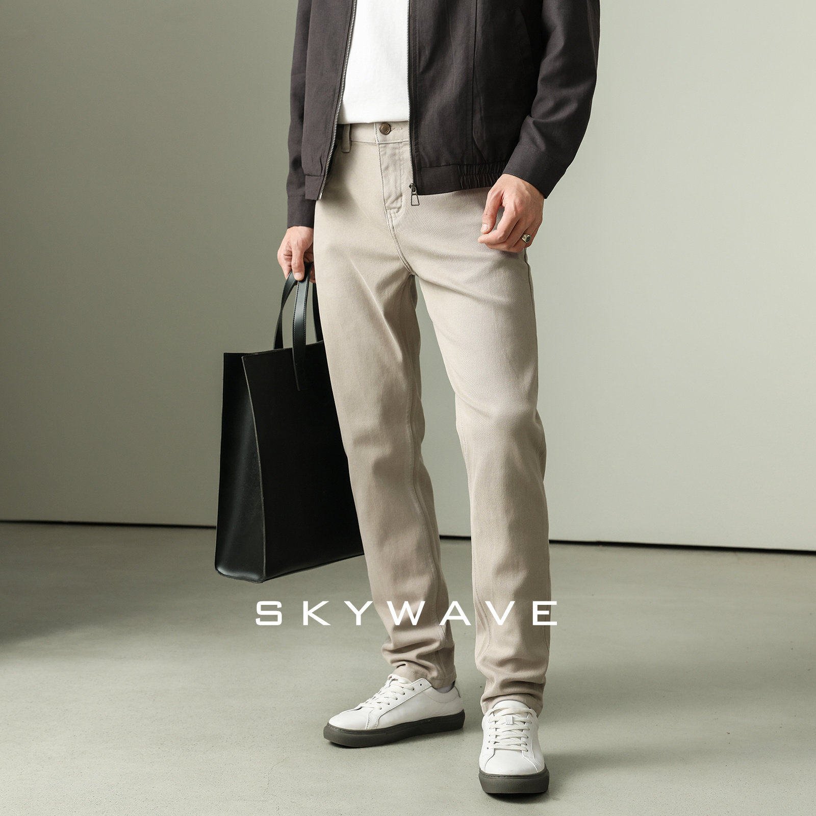 高端弹力锥形牛仔裤男士2026新款轻熟风合体干练通勤百搭直筒长裤