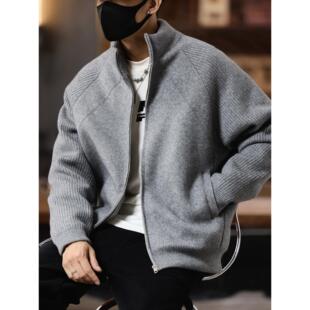 2025新款羽绒服男款冬季加厚保暖白鸭绒外套男装休闲立领毛衣开衫