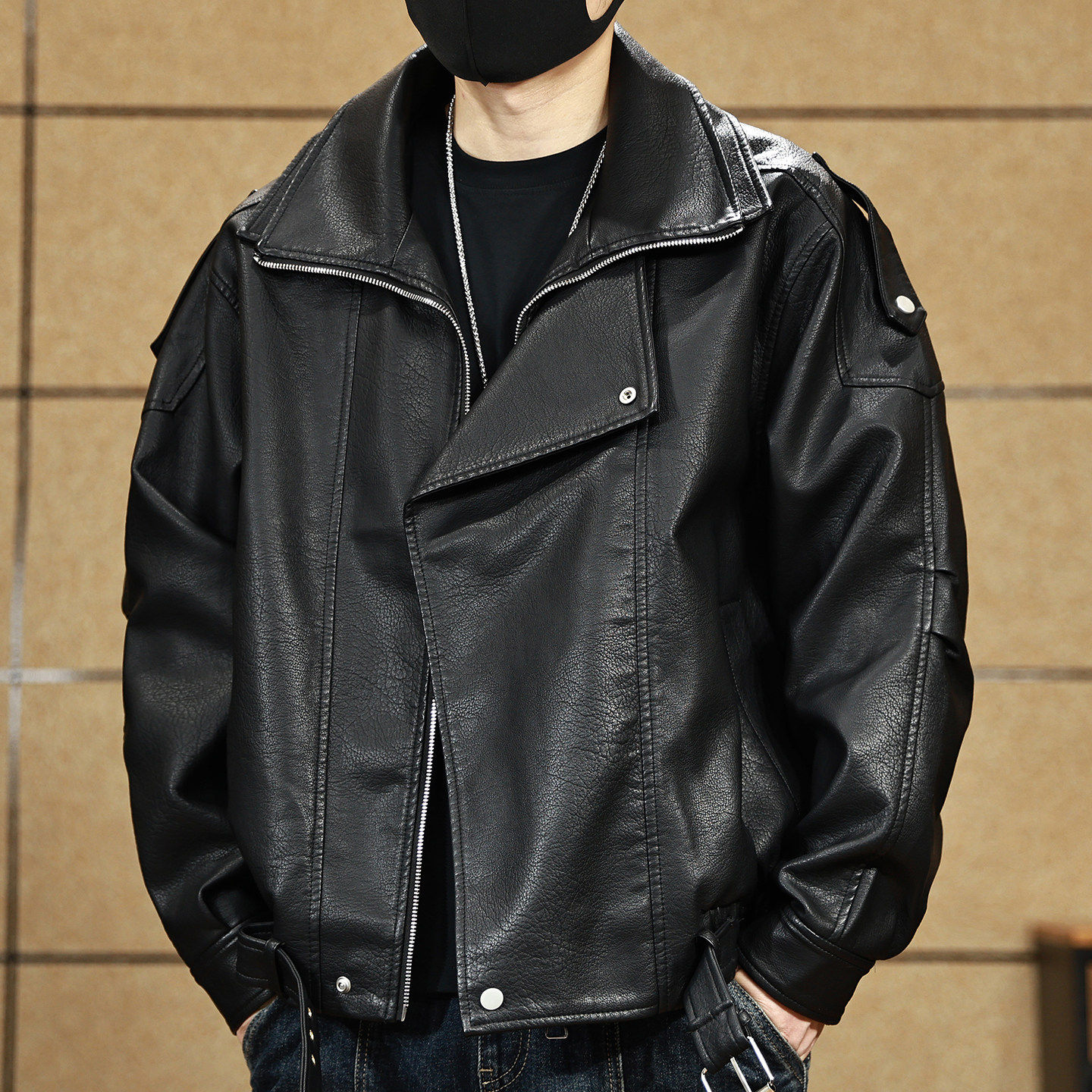 皮衣外套男2025秋冬加绒新款高级感男士机车美式飞行员皮夹克男装