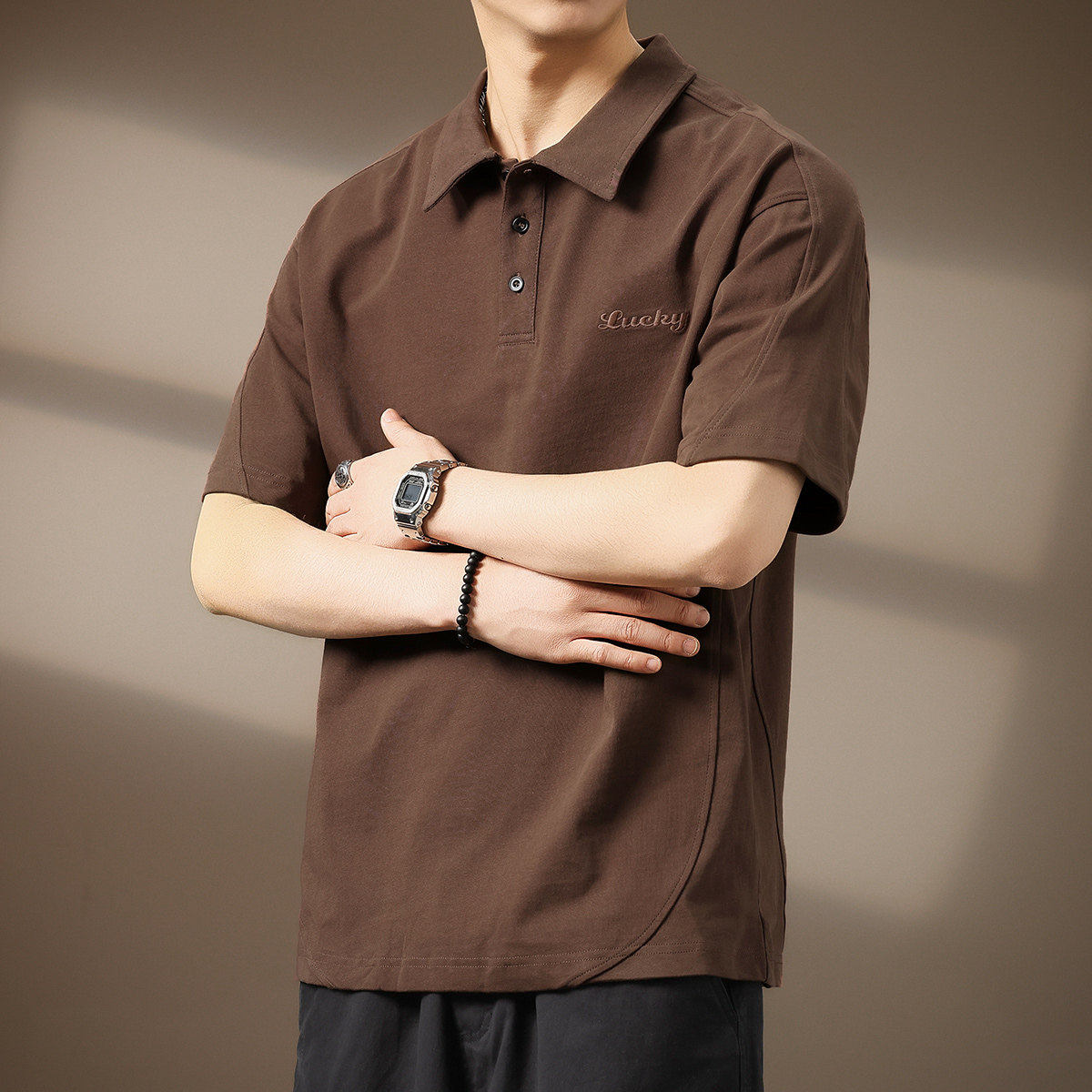 高端300g重磅刺绣纯棉短袖Polo衫男夏季新款美式潮牌休闲半袖上衣