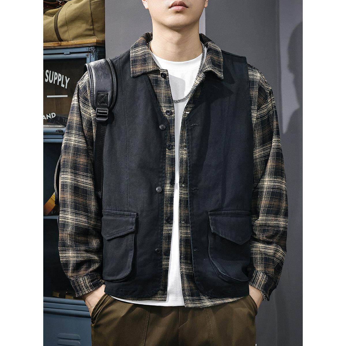 2026新款春秋季纯棉牛仔马甲男外穿休闲马夹男款坎肩背心工装外套