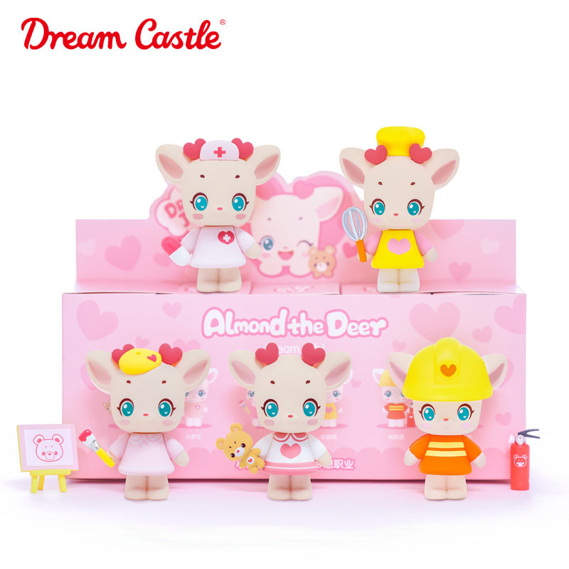 小鹿杏仁儿迷你公仔手办梦想职业盲盒可爱动漫人偶玩具节日礼物