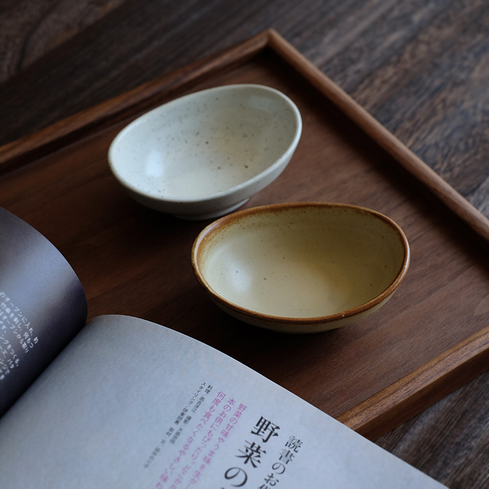 朴简杂货 日式复古粗陶味碟 饺子醋碟芥末酱油碟沙拉酱碟蘸料碗