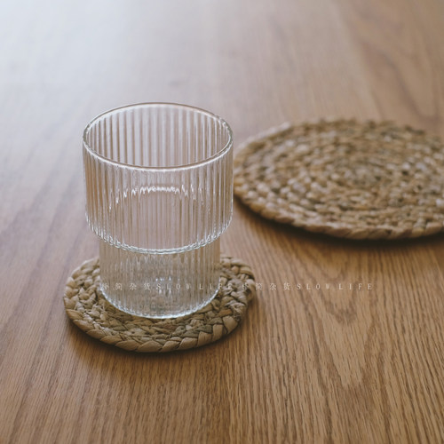 日式纯手工草编杯垫隔热垫