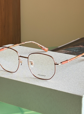 超轻纯钛金丝近视眼镜女可配度数金色防蓝光眼睛框架高级感83561